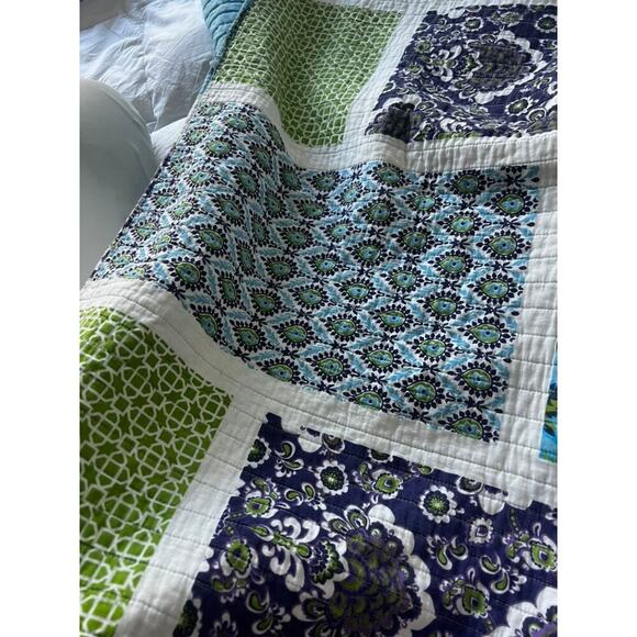 Boho colorful Lauren Hart coverlet and pillow shams queen/full size - Picture 12 of 13